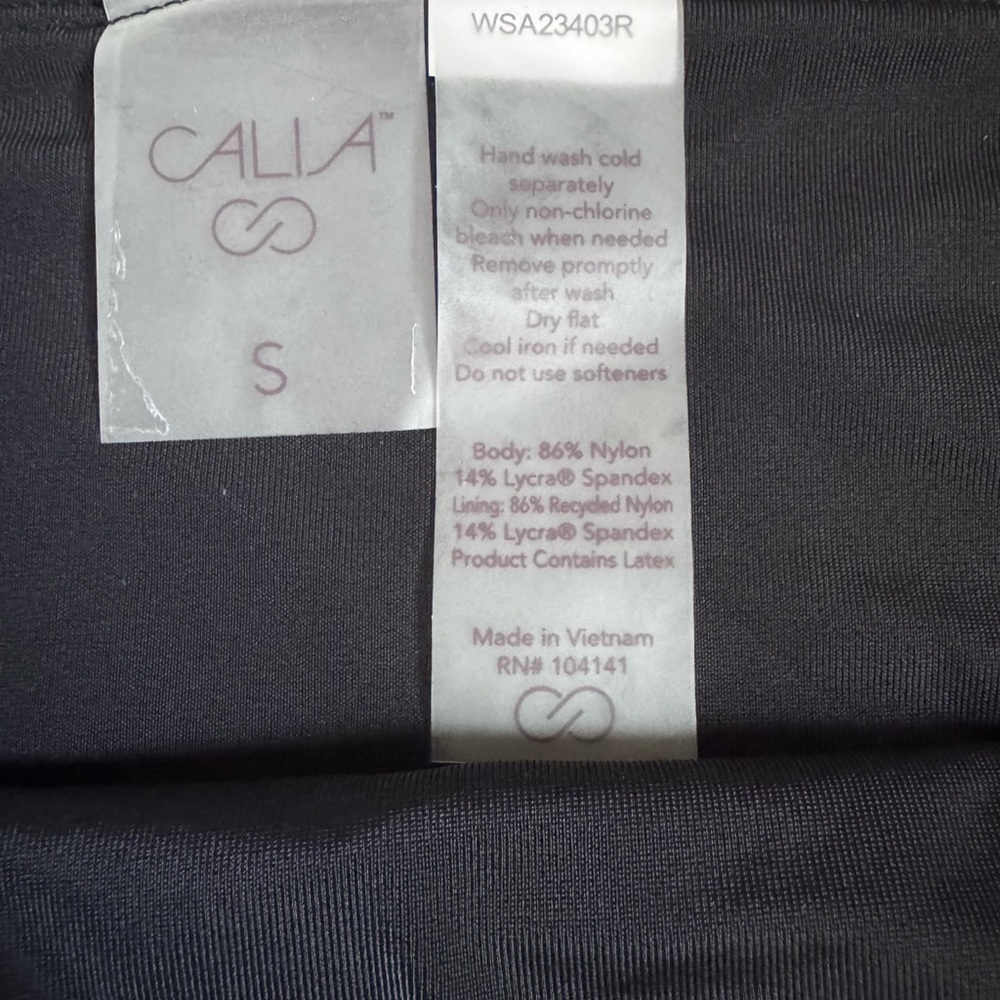 CALIA Ribbed Black Bikini SWIM Bottoms small NWOT - Picture 2 of 4